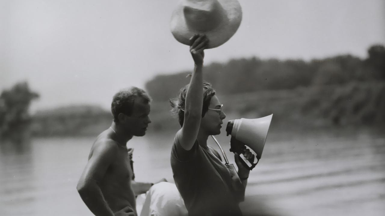 Judit Elek sur le tournage de Mémoires d'un fleuve (Tutajosok) 