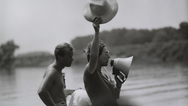 Judit Elek sur le tournage de Mémoires d'un fleuve (Tutajosok) 